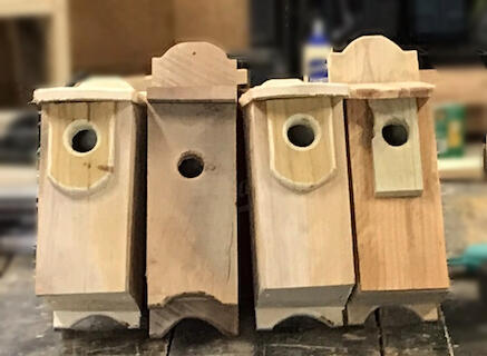 Wooden birdhouses